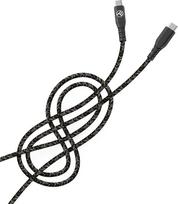 usb type c laidas - Tellur Green Data cable Type-C to Type-C 3A PD60W 1m nylon black - 3 nuotrauka