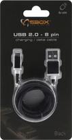 8 pin kabelis - Sbox USB 2.0 8 Pin IPH7-B black - 2 nuotrauka
