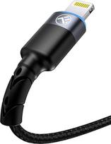 usb duomenu - Tellur Data cable USB to Lightning LED, Nylon Braided, 1.2m black - 3 nuotrauka