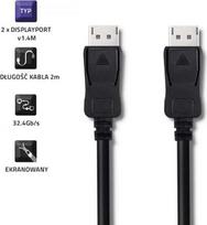 displayport 2.0 kabelis laidas - Qoltec 50587 DisplayPort v1.4 vyriškas 2m Juodas (Black) - 4 nuotrauka