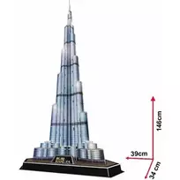 3d delione - 3D dėlionė Cubicfun Burj Khalifa 306-20508, 34 cm x 39 cm - 3 nuotrauka
