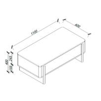 stalas 60 40 - Kavos staliukas Home4you Morben, ruda sp., 110 cm x 60 cm x 40 cm - 2 nuotrauka