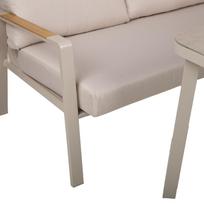 geliu staliukas - Lauko baldų komplektas UPLAND Stalas ir kampinė sofa Smėlio - 4 nuotrauka