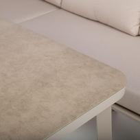geliu staliukas - Lauko baldų komplektas UPLAND Stalas ir kampinė sofa Smėlio - 5 nuotrauka