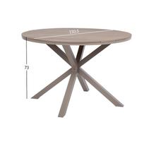 stalai apvalus 110 cm - Lauko stalas Home4you Porto, pilka sp./smėlio sp., 110.5 cm x 110.5 cm x 73 cm - 2 nuotrauka