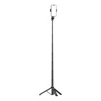 trikojis telefonui - Hurtel WC1Y2S asmenukių lazda 1.3m su trikojiniu laikikliu, juoda (Black) - 2 nuotrauka