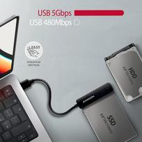 sata 3 kabelis - AXAGON ADSA-FP2A USB-A 5Gbps SLIM adapteris 2.5" SSD/HDD (Juodas) - 6 nuotrauka