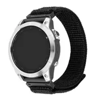 garmin 22mm - Fixed | Sporty Strap for Garmin QuickFit 22mm | 160-210 mm | Black | Nylon | FIXNST2-QF22MM-BK - 2 nuotrauka