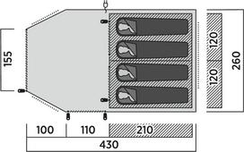 keturviete palapine - Keturvietė palapinė Easy Camp Hamra 4, mėlyna sp., 430 cm x 260 cm x 185 cm - 2 nuotrauka