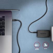 usb type c laidas 2 m - Axagon BUCM3-CM10AB USB-C – USB-C 3.2 Gen 1 laidas, 1m, PD 60W, 3A, pynė, Juodas (Black) - 6 nuotrauka