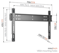 40 tv stovas - Vogel's Elite TVM 5705 Fiksuotas Sieninis Televizoriaus Laikiklis 40"-110", Juodas (Black) - 2 nuotrauka