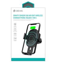 indukcinis ikroviklis - Devia Gravity Sensor Car Air Vent Holder/Wireles Charger 10W Black - 2 nuotrauka