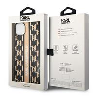 6 coliu telefonas - Dėklas Karl Lagerfeld Hardcase Monogram Stripe KLHCP14MPGKLSKW galinis dangtelis, Apple, iPhone 14 Plus, TPU, ruda, 6,7 colio - 2 nuotrauka