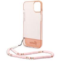 iphone 15 rozinis - Guess "Translucent Hardcase with strap iPhone 14 Plus (GUHCP14MHGCOHP)" - 3 nuotrauka