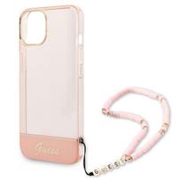 iphone 15 rozinis - Guess "Translucent Hardcase with strap iPhone 14 Plus (GUHCP14MHGCOHP)" - 4 nuotrauka