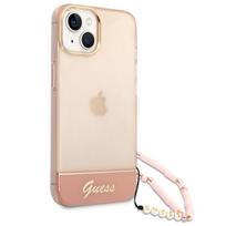 iphone 15 rozinis - Guess "Translucent Hardcase with strap iPhone 14 Plus (GUHCP14MHGCOHP)" - 5 nuotrauka