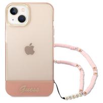 iphone 15 rozinis - Guess "Translucent Hardcase with strap iPhone 14 Plus (GUHCP14MHGCOHP)" - 6 nuotrauka