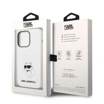 iphone 14 silikoninis deklas - Karl Lagerfeld "Silicone Choupette iPhone 14 Pro" White - 2 nuotrauka
