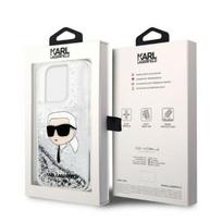 telefono deklas karl lagerfeld - Karl Lagerfeld "Glitter Karl Head iPhone 14 Pro Max" Silver - 2 nuotrauka