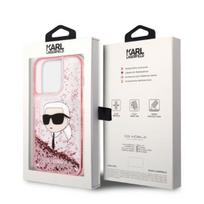 iphone 14 pro max deklas - Karl Lagerfeld "Glitter NFT Karl Head iPhone 14 Pro Max" Pink - 2 nuotrauka