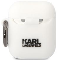 airpods senukai - Karl Lagerfeld Choupette Silicone Case for Airpods 1/ 2 White - 3 nuotrauka