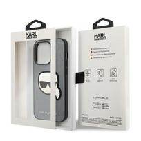 telefono deklas karl lagerfeld - Karl Lagerfeld "Saffiano Karl`s Head Patch iPhone 14 Pro Max" Silver - 2 nuotrauka