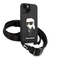 telefono deklas karl lagerfeld - Apple iPhone 14 Karl Lagerfeld dėklas Monogram Ikonik Patch (KLHCP14SSTKMK) juodos spalvos - 4 nuotrauka