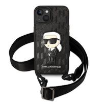 telefono deklas karl lagerfeld - Apple iPhone 14 Karl Lagerfeld dėklas Monogram Ikonik Patch (KLHCP14SSTKMK) juodos spalvos - 5 nuotrauka