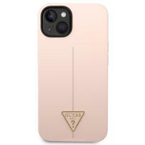 apple iphone 14 plus - Guess dėklas, skirtas iPhone 14 Plus 6,7 GUHCP14MSLTGP rožinis kietas dėklas, skirtas Silicone Line – trikampis - 4 nuotrauka
