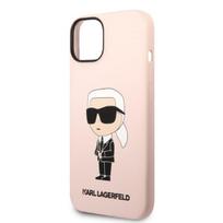 iphone 14 silikoninis deklas - Apple iPhone 14 Plus Karl Lagerfeld dėklas silikoninis Ikonik (KLHMP14MSNIKBCP) rožinės spalvos - 4 nuotrauka