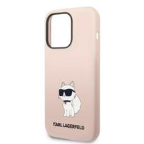 iphone 14 silikoninis deklas - Karl Lagerfeld "Silicone ChoupetteiPhone 14 Pro" Pink - 4 nuotrauka