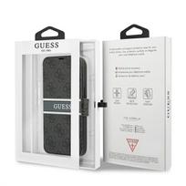 iphone 13 mini deklas - Guess "GUBKP13S4GDGR PU 4G Printed Stripe Book Case iPhone 13 Mini" Grey - 2 nuotrauka