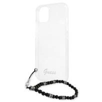 deklas apple iphone 14 - Guess "GUHCP13MKPSBK PC Script and Black Pearls Case iPhone 13" Transparent - 4 nuotrauka