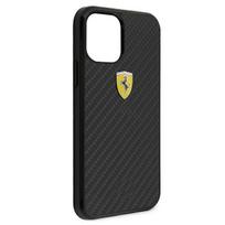iphone 12 black mini - Ferrari iPhone 12 Mini On Track Real Carbon dėklas - Juodas (Black) - 3 nuotrauka