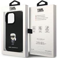 iphone 14 silikoninis deklas - Karl Lagerfeld "LHCP14XSMHKNPK Silicone Case Ikonik Metal Pin iPhone 14 Pro Max"Black - 2 nuotrauka