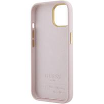 iphone 15 deklas silicone - Guess "Silicone Script Metal Logo & Frame iPhone 15" Pink - 3 nuotrauka