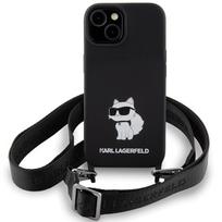 iphone 13 telefono deklas karl lagerfeld - Karl Lagerfeld "Crossbody Silicone Choupette Case iPhone 15" Black - 4 nuotrauka