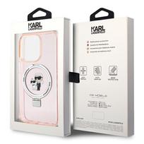 iphone 15 pro telefonai - Karl Lagerfeld "Ring Stand Karl and Choupettte MagSafe iPhone 15 Pro Max" Pink - 2 nuotrauka