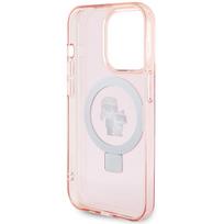 iphone 15 pro telefonai - Karl Lagerfeld "Ring Stand Karl and Choupettte MagSafe iPhone 15 Pro Max" Pink - 3 nuotrauka