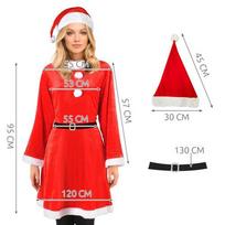 karnavaliniai kostiumai - Kostiumas – ponia Claus Malatec 22702, balta/raudona (White/Red) - 7 nuotrauka