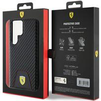 deklai samsung s24 ultra - Ferrari Carbon Stitched Bottom dėklas Samsung Galaxy S24 Ultra - juodas - 2 nuotrauka