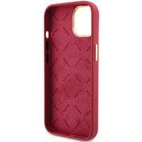 deklai iphone 14 silicone - Guess "Silicone Script Metal Logo & Frame iPhone 15" Magenta - 3 nuotrauka