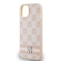 iphone 13 odinis deklas - DKNY odinis dėklas Checkered Mono Pattern & Printed Stripes iPhone 15 / 14 / 13 Rožinė (Pink) - 5 nuotrauka