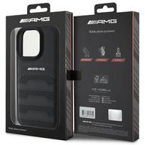 iphone 16 pro max leather case - Mercedes-Benz "Leather Debossed Lines Case for iPhone 16 Pro Max" Juodas (Black) - 2 nuotrauka