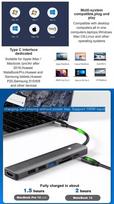 type c usb hdmi - USB Type-C - HDMI, 3x USB Type-A, SD, TF, USB Type-C PD100W - 2 nuotrauka