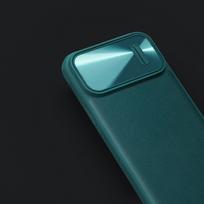 iphone 14 kamera - Nillkin CamShield Leather S Case for iPhone 14 Pro Max - Juodas (Black) - 2 nuotrauka