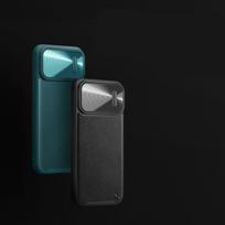 iphone 14 kamera - Nillkin CamShield Leather S Case for iPhone 14 Pro Max - Juodas (Black) - 5 nuotrauka