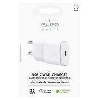 usb c power charger - Puro White 20W Power Delivery USB-C sieninis įkroviklis – baltas - 2 nuotrauka