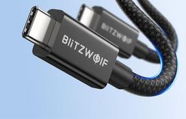 kabelis 240w - BlitzWolf BW-HDC8 240W USB-C į USB-C kabelis, 0.5 m (juodas) - 3 nuotrauka