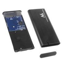 nvme korpusas - Maclean MCE443 M.2 NVMe/SATA SSD Black (Juodas) - 2 nuotrauka